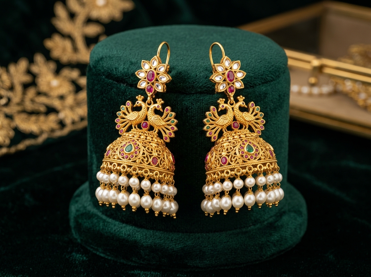 Designer Gold Jhumka Designs in Ranchi